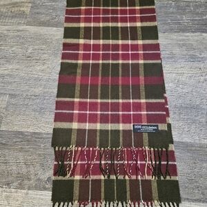 100% Cashmere Plaid 100% Fringed Scarf